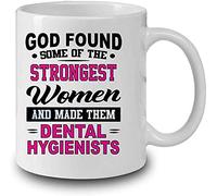 NA God Found Some Of The Strongest Women And Made Them Dental Hygienists Personalized Social Distancing Ceramic Coffee Mug