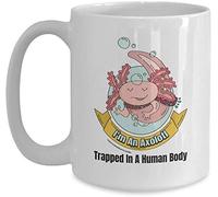 NA Happy Holiday Axolotl Lover Gift - Trapped In A Human Body - White Coffee Mug For Christmas Thanksgiving Festival Friends Gift Present