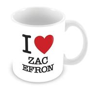 NA I Love Zac Efron Personalised Mug Gift (Customise with Any Name, Message, Text, Photo or Colour) - Celebrity Fan Tribute no.582895