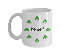 NA Irish Mug - Herself - Funny Tea Hot Cocoa Coffee Cup - Novelty Birthday Christmas Anniversary Gag Gifts Idea - 16 Ounces - Ceramic - Cup - Mug