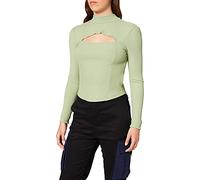 NA-KD Cut Out Chest Detail Top, Green, Small