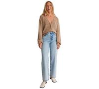 NA-KD Oversized Knitted Cardigan, Dark Beige, XX-Small