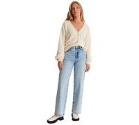 NA-KD Oversized Knitted Cardigan, Ecru, X-Small