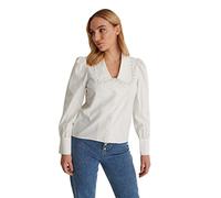 NA-KD Women's Collar Detail Shirt, White, 12 UK