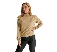 NA-KD Women's Detailed Hoodie Sweatshirt, Khaki, Large
