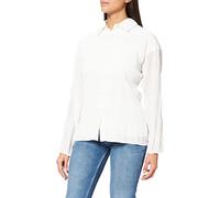 NA-KD Women's Light Pleated Shirt, White, 12 UK