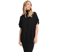 NA-KD Women's Neck Knitted Top Polo Shirt, Black, S UK