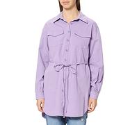 NA-KD Women's Oversized Belted Shirt, Purple, 8 UK