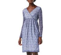NA-KD Women's Recycled Wrap Mesh Casual Dress, White Blue Floral, 8 UK