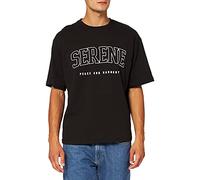 NA-KD Women's Serene Printed T-Shirt, Black, X-Small