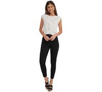 NA-KD Women's Skinny High Waist Raw Hem Jeans, Black, 6 UK