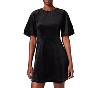 NA-KD Women's Velvet Mini Casual Dress, Black, 12 UK