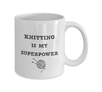 NA Knitting Is My Superpower Mug Mug Gift for Knitters Gift for Crafter Who Loves to Knit Knitting Needles and Yarn and Fiber Lover Mug