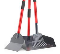 NA Larger Pooper Scooper - Rake, Spade & Tray Set for Large Small and Multi Dogs - Long Handle Poop Scoop No Bend Down Easy to Use for Yard Grass Gravel Dirt Beach