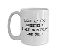 NA Marathon Runner Congratulations Gift Look at You Running a Half Marathon Mug Funny Coffee Cup