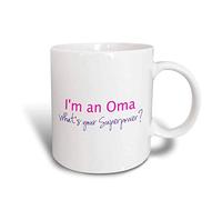 NA Mug1937542 Im an Oma Whats Your Superpower Funny Gift for Grandma Ceramic Mug, 15-Ounce, Hot Pink
