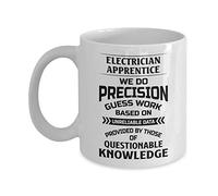 NA NA Electrician Apprentice Mug - We Do Precision Guess Work Based on Unreliable Data - Funny Novelty Ceramic Tea Cup, for Men Women, Coffee