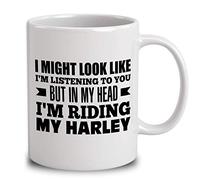 NA NA in My Head Im Riding My Harley Mug, Coffee, White, 11 Oz