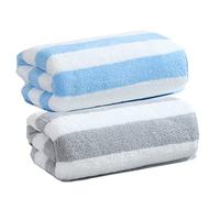 NA NA Microfiber Hand Towels Ultra Soft Hand Towels for Bathroom Super Absorbent Bath Towels Ideal for Hair Spa Sports and Travel 15''X30'' 2 Pack(grey/blue)