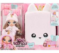 Na Na Na Surprise 3-in-1 Backpack Bedroom Unicorn Playset with Fashion Doll - Britney Sparkles - Fashion Doll and Fuzzy Pink Unicorn Backpack, Closet with Pillows & Blanket - Great for Kids Ages 4+