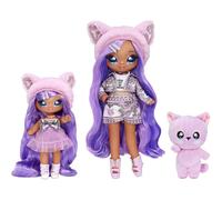 Na Na Na Surprise Family Soft Doll Multipack of 2 Fashion Dolls + Cute Pet Kitty, Chic Outfits, Long Hair & Poseable, Includes 12 Accessories - Gift f