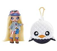 Na! Na! Na! Surprise Glam Series 2 - Erika Featherton - Eagle Inspired Soft Plush Doll with Black Hair and Metallic Animal Clip-On Bag - Collectable - Gift for Children from 5 Years