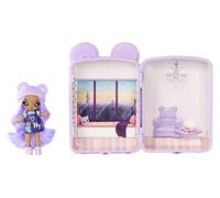 Na! Na! Na! Surprise Mini Bedroom Backpack with Lizzy York Fashion Doll - Fuzzy Purple Bear Backpack for Children and Collectors from 5 Years