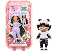 Na Na Na Fuzzy Surprise Series 1 - Peter Panda - 18 cm Posable Fashion Doll - Panda Inspired with Flocked Body, Hat, Glasses, Outfit and Shoes - Toy for Children from 4 Years