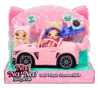 Na Na Na Surprise Soft Plush Convertible Pink Car for Dolls Kitty Theme Boxed