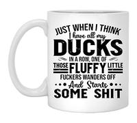 NA NA to My Granddaughter Ceramic Mug Just When I Think I Have All My Ducks in a Row Ceramic Coffee Mug Birthday Gifts for Man, Kitchen and Living Room Decor, Coffee Mug, Coffee, White, 11 Oz