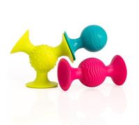 pipSquigz Fat Brain Toys, Baby Sensory Teething Suction Construction 6+ Months