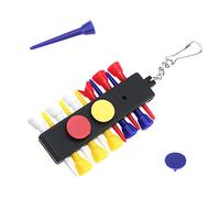 NA Plastic Golf Tees Golf Tee Holder with 12 Golf Tees 3 Golf Ball Markers 1 Golf Pencil Set With Keychain Golf Practicing Tees for Golfer
