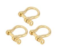 NA Pure Brass Horseshoe Buckle D Type Ring Shackle Pin Anchor Shackle Bow Shackle for Fob Leather U Shaped Hook Shackle Key Ring Hook