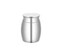 NA Small Keepsake Urns Stainless Steel Mini Waterproof Memorial Cremation Container Jar for Memorial Human Pet Ashes… (A Silver)