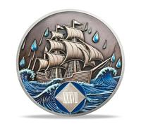 NA Sobriety Coin - NA Medallions with Sailing Ship and Ocean Sobriety Chips NA Coins - Ideal Narcotics Anonymous Gifts for Men ＆ Women Celebrating Recovery and Living Clean (37 Years)