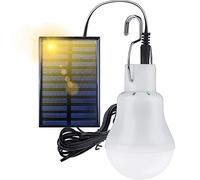 NA Solar Powered Shed Led Light Bulb - Solar Shed Lights Portable Lantern Lamp Indoor Office Kitchen Reading with Solar Panel for Outdoor Hiking Camping Tent Fishing Lighting