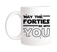 NA Star Wars 40th Birthday Dad Mug, May the Forties be with you for new 40 years old,11oz Ceramic Coffee Mug/Tea Cup