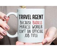 NA Travel Agent Mug, 11 Ounces, Ceramic, Red, Green, Textured, Microwave Safe, Reusable, Gift for Travel Agent, Holiday Occasion