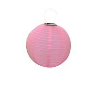 NA Waterproof LED 10 Colors Solar lanterns colorful hanging paper lanterns- Chinese/Japanese Paper Hanging Decorations Ball Lanterns Lamps for Home Decor, Parties, and Weddings（Pink）