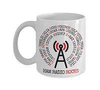 NA White Ceramic Fashion Mug - NATO Phonetic Alphabet - Ham Radio Rocks - 11 Ounces - Perfect Gifts for Ham Radio Operators