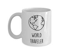 NA World Traveler Coffee Mug World Traveler Mug Funny Tea Hot Cocoa Cup Novelty Birthday Gift Idea Large Mug