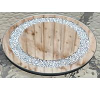 NA2 EagleWiz Silver Round Crushed Jewels Diamante Mirrored Candle Plate Wedding Table Centrepiece Crystal Candleplate 20cm