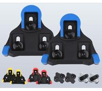 NAACOO Bike Cleats -Compatible with Shimano SPD-SL Pedals/SM-SH10 SH11 SH12 Cleats, Indoor Outdoor Peleton Spin Cycling Pedals Shoes Cleat & Road Bicycle Clips Set (Cleats-Blue)