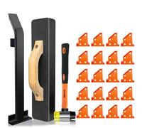 Laminate/Vinyl Flooring Tools, NAACOO Heavy Tapping Block - Knock 1-2 Times, Heavy Pull Bar, 20pc Upgrade Flooring Spacers, Rubber Mallet |Professional 6 in 1 Floor Installation Kit.
