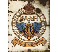 NAAFI Naval Army Air Force Institutes Vintage Metal Wall Sign, 20 cm x 15 cm Indoor Outdoor Plaque for Man Cave Pub Shed Mess Military Navy Quarters Rustic Gift