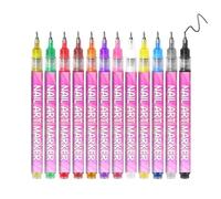 Naail Arrt Pens Set - 12 Pieces, Fine Painting Liners Colorful Nail Markers | Creative Fingernail Design Tools with Smooth Flow for Kids Girl Adults Women Beginner Canvas Salon