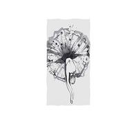 Naanle Watercolor Ballerina Bend Down Ballet Dancer Dancing Soft Bath Towel Absorbent Hand Towels Multipurpose for Bathroom Hotel Gym and Spa 30"x15"