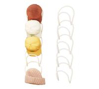Naapesi 10 Pack Hat Rack, Holder Organizer, Super Easy Assembly, NO Tools Required, Hat Rack Stand for Scarves, Handbags, Towels, Clothes Ties, Wall Mounted, Free Standing, White, 16 * 14cm, Iron