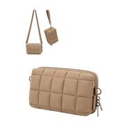 Naapesi Digital Camera Case, Lightweight Waterproof Crossbody Camera Bag, Small Protective Camera Pouch Compatible with Canon PowerShot/Sony RX100/GoPro, for Battery and Other Accessories (Khaki)