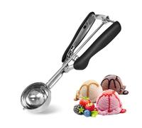 Naapesi Ice Cream Scoop with Trigger, 5cm Stainless Steel Cookie Scoop, Mashed Potatoes Scoops with Easy Trigger, Muffins Ice Cream Scooper, Meatball Maker Spoon, Stainless Steel Scoop for Cookie